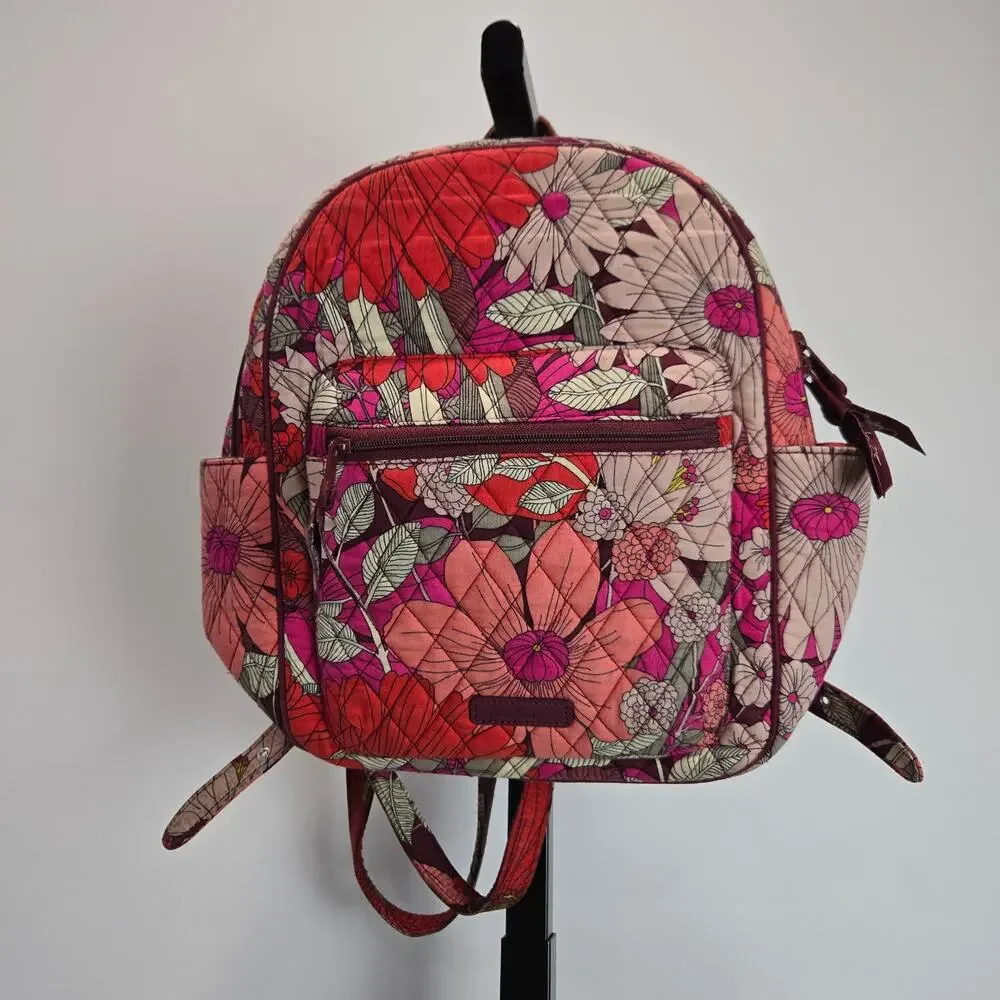 Vera Bradley Mini Quilted Backpack Peach Pink Floral Print‎ Fairy Boho